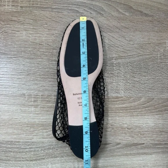 New Reformation Britt Ballet Flat Shoes Mesh Black 10.5